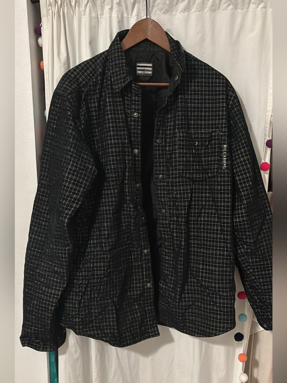 Billabong Lightweight Black Grid Shirt Jacket